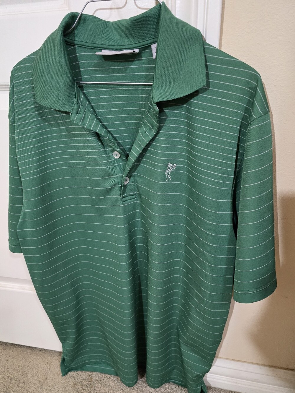Men's Green Ashworth Striped Polo Shirt